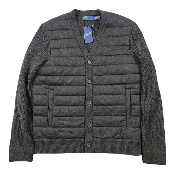 Polo Ralph‎ Lauren Wool Cashmere Quilted Cardigan Sweater Mens Large V Neck $698 - Picture 1 of 13